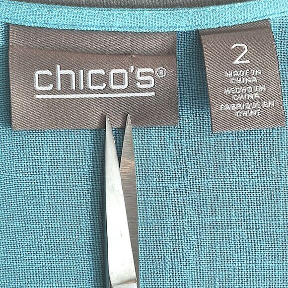 Chico’s Turquoise Blue Lightweight Cardigan Size 2 Large Size 12 - Picture 14 of 16